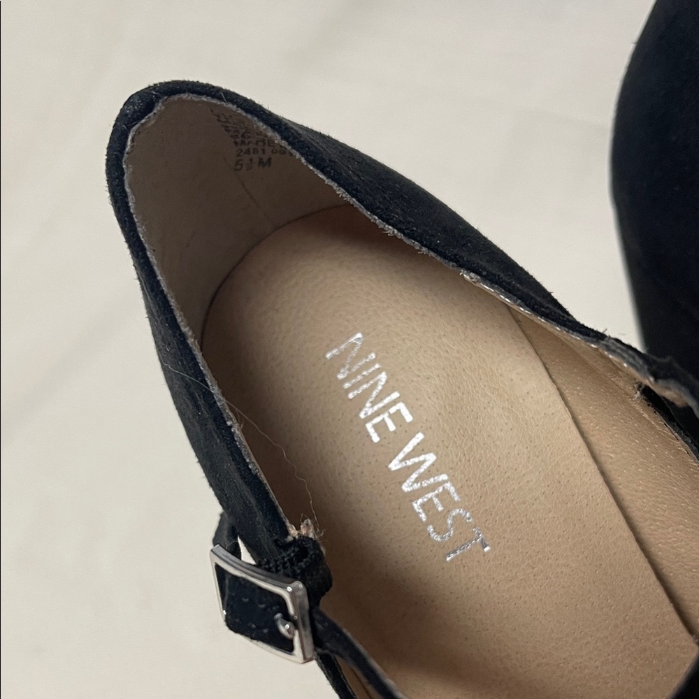 Nine West Black Suede Mary Jane Heels - Picture 2 of 13